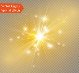 Wall Mural - glow light effect. star burst with sparkles.sun.