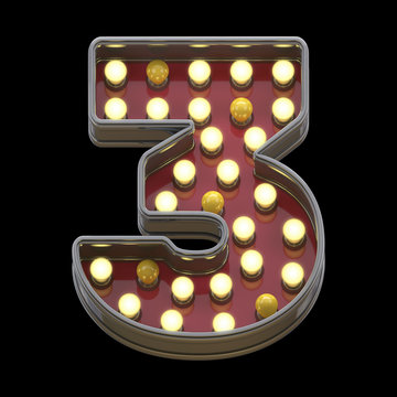 Font retro lamp light sign