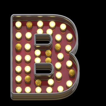 Font retro lamp light sign