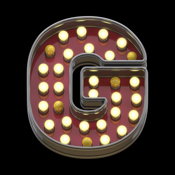 Font retro lamp light sign