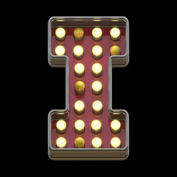 Font retro lamp light sign