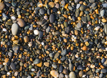 Colorful Beach Pebbles Close Up.