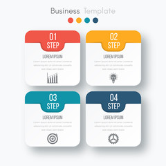 Wall Mural - Vector illustration of four square infographics