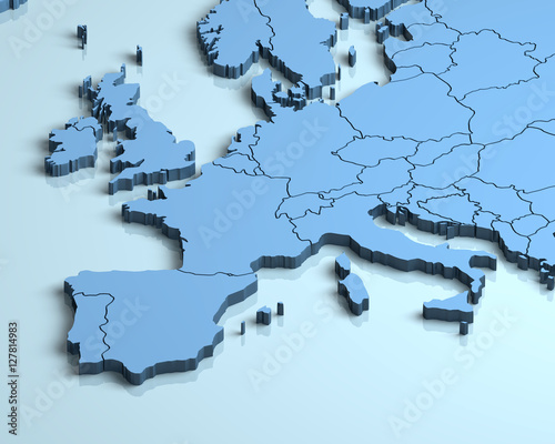  Fototapeta mapa Europy   europa-3d-zarys-panstw-na-kontynencie