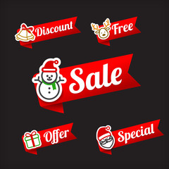 Wall Mural - 029 Collection of Christmas Sale red and green web tag banner pr