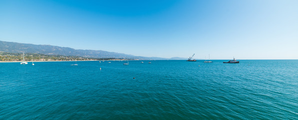 Wall Mural - Blue sea in Santa Barbara coastline