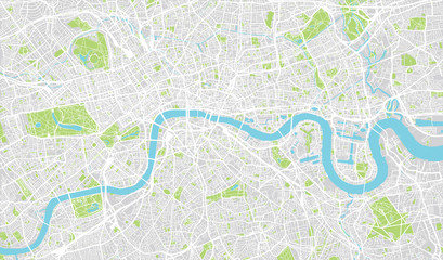 urban city map of london, england
