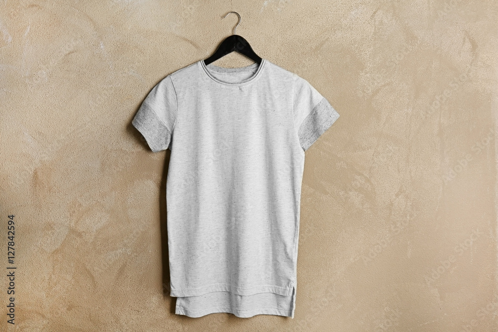 Blank color t-shirt on grunge background