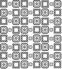 Wall Mural - Fun geometric pattern with black and white squares and circles
