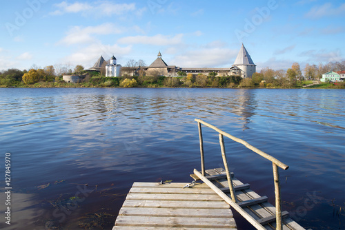 Fotografia, Obraz View of the Old Ladoga fortress from the right river bank Volkhov in the October afternoon