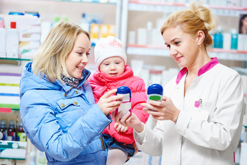 Wall Mural - family in drug store