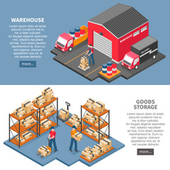 Poster - Logistics And Delivery Isometric Banners