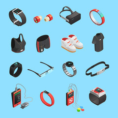 Poster - Wearable Technology Isometric Icons Set