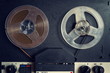 Filtered vintage picture of reel-to-reel audio recorder