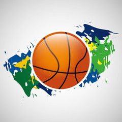 Wall Mural - ball basketball  olympic games brazilian flag colors vector illustration eps 10