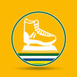 © Gstudio - ice skater sport badge icon vector illustration eps 10