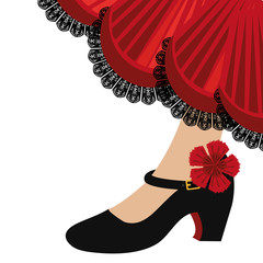 Canvas Print - Traditional flamenco shoes icon vector illustration design