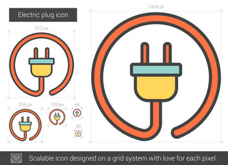 Canvas Print - Electric plug line icon.