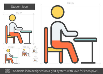 Poster - Student line icon.