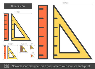 Sticker - Rulers line icon.