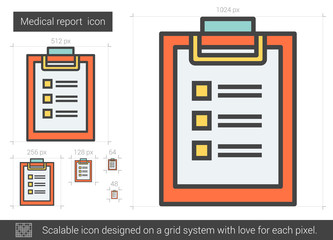 Canvas Print - Medical report line icon.