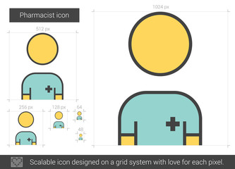 Poster - Pharmacist line icon.