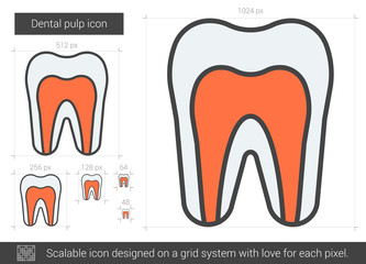 Poster - Dental pulp line icon.