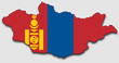 Map of Mongolia, Filled with the National Flag 