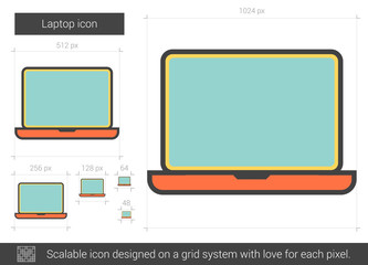 Wall Mural - Laptop line icon.