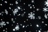 Fototapeta Na sufit - 3d rendering abstract background with snowflakes. Christmas or xmas background illustation. Winter holiday theme. High detailed snowflake.