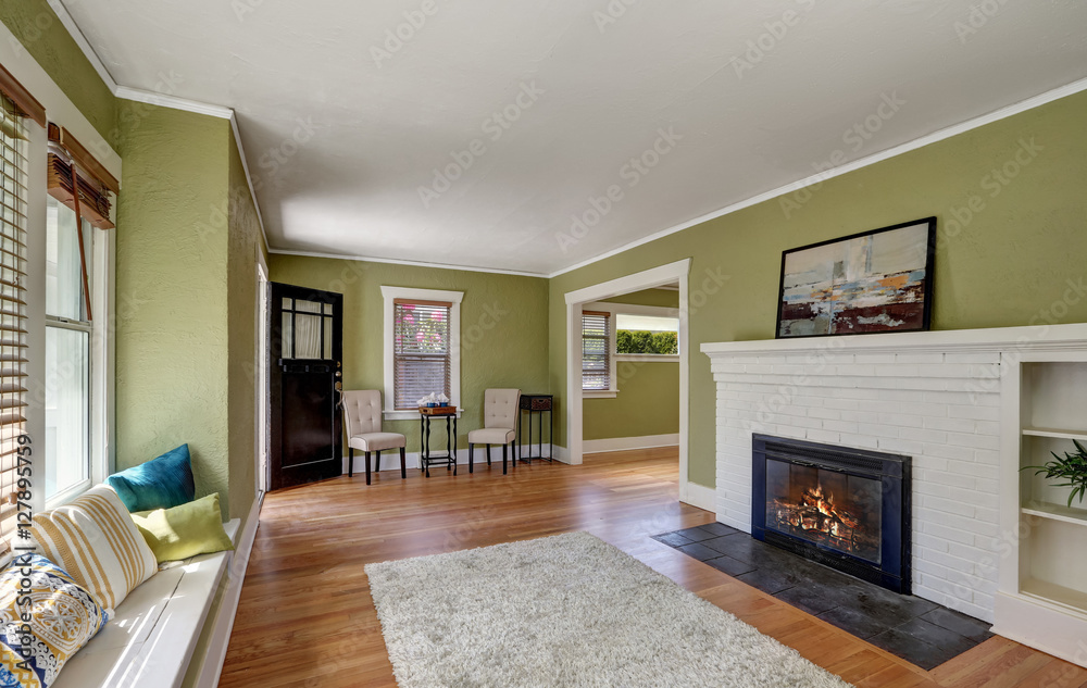 Living room interior design of craftsman house Stock Photo | Adobe Stock