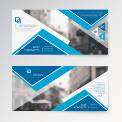 Poster - Set horizontal abstract flyer template with geometric pattern