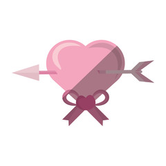 Canvas Print - cute heart arrow pink bow icon vector illustration eps 10