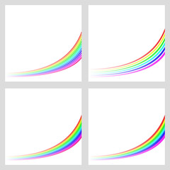 Poster - Simple rainbow curved line background set