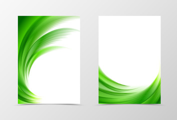 Aufkleber - Front and back wave flyer template design