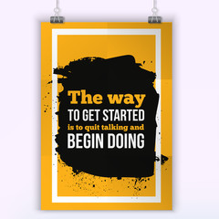 The way to Get started is Doing. Sport Running Typography Workout Motivation Poster