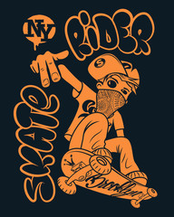 Wall Mural - Skate rider t-shirt graphics