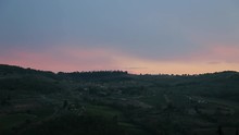 Timelapse sunset in Tuscany Italy.