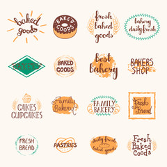 Wall Mural - Bakery Labels Set