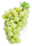Fototapeta Mapy - Bunch of white grapes on the white background.