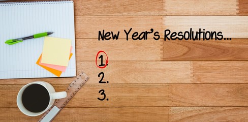 Poster - Composite image of new years resolution list