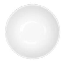Empty White Bowl Isolated Top