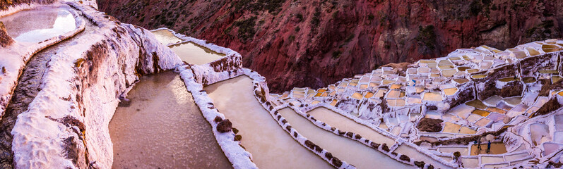 View of salt ponds, Maras, Cuzco, Peru