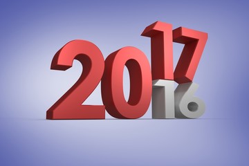 Poster - Composite image of digital image of new over old year