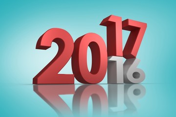 Poster - Composite image of digital image of new over old year