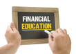 Financial Education / Hand writing on chalkboard