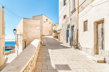 Typical Street Of Small Village On Levanzo Island, The Smallest Of The Egadi, Trapani, Italy 
