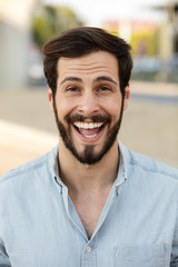 Wall Mural - close portrait of a man outside