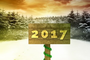 Poster - Composite image of digital image of new year 2017
