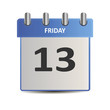 Calendar icon with the date friday 13th